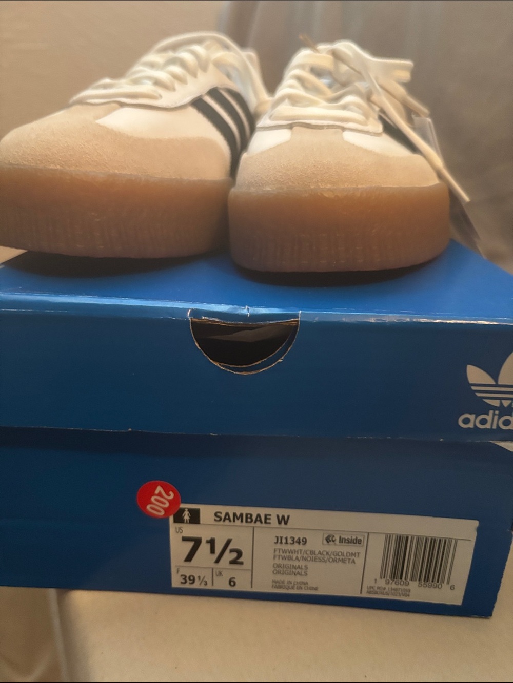 adidas Samba White Black Gum Classic Athletic Shoes - Picture 6 of 6